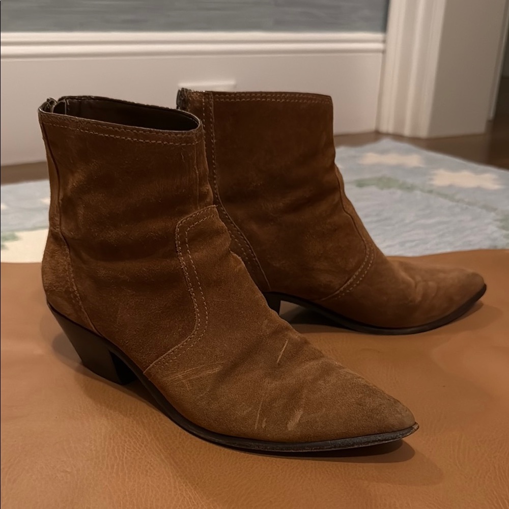 Loeffler Randall Brown Ankle Boots with Suede Finish
